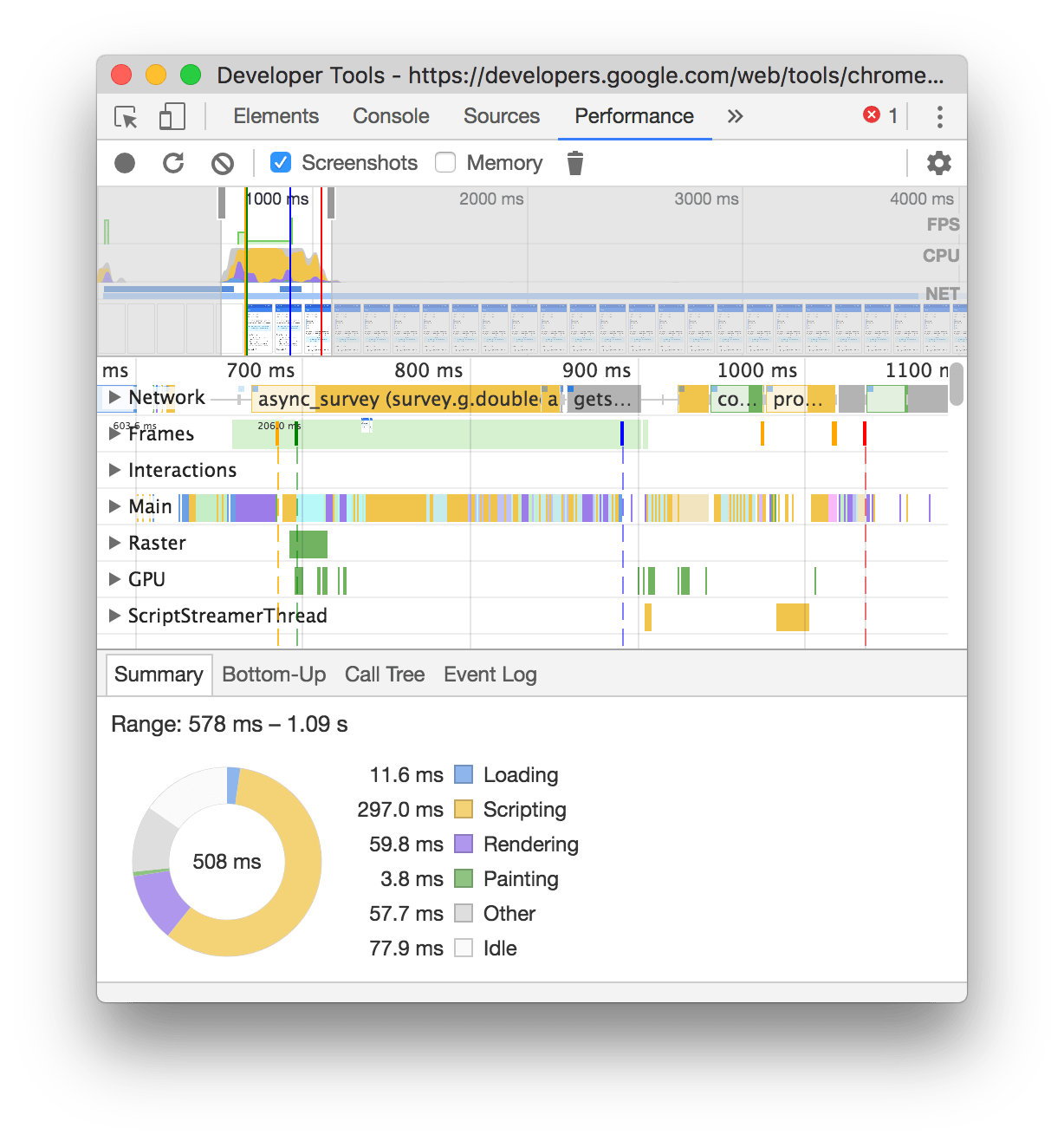 A page-load recording