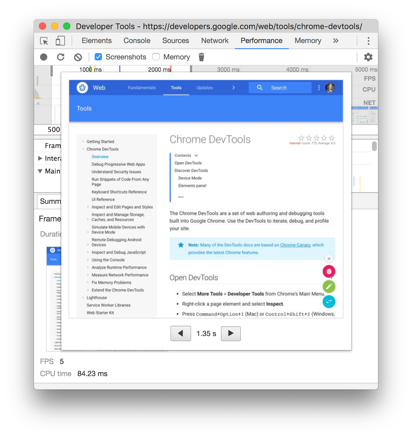 Zooming in on a screenshot from the Summary tab