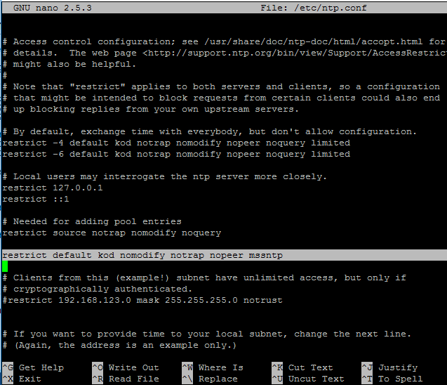 限制 NTP 服务的查询客户端