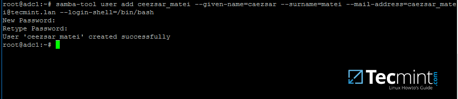 在 Samba AD 上创建用户 在 Samba AD 上创建用户