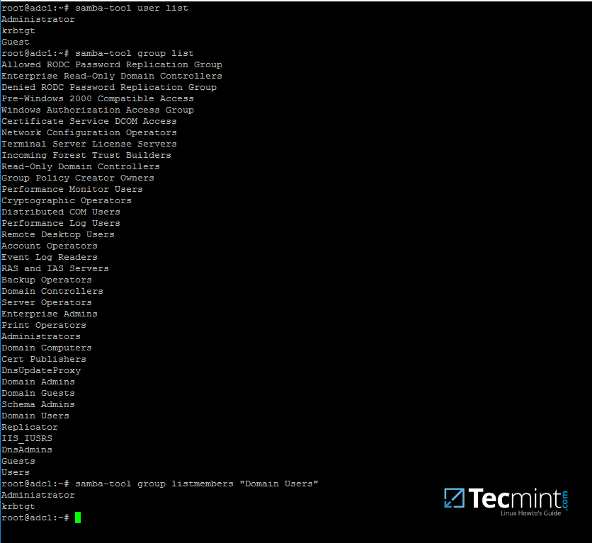 列出 Samba AD 用户信息 列出 Samba AD 用户信息