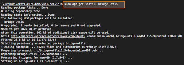 图 02: Ubuntu 安装 bridge-utils 包 图 02: Ubuntu 安装 bridge-utils 包