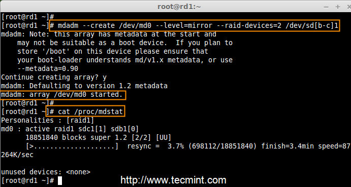 创建RAID设备 创建RAID设备