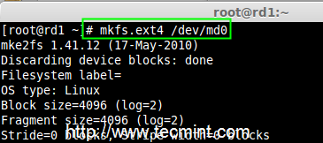 创建 RAID 设备文件系统 创建 RAID 设备文件系统