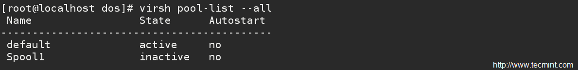 列出所有存储池