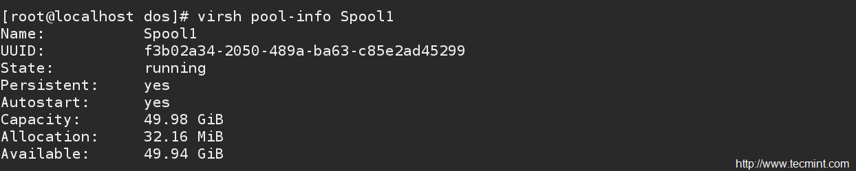 查看KVM存储池信息