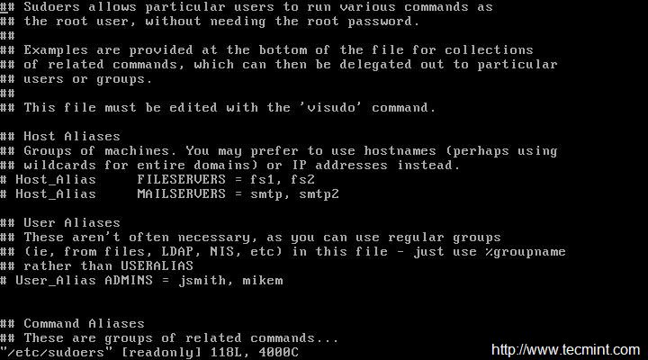 sudoers 文件 sudoers 文件