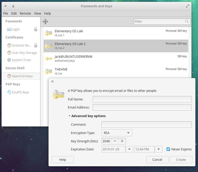 图 2:PGP 密钥高级选项 图 2:PGP 密钥高级选项