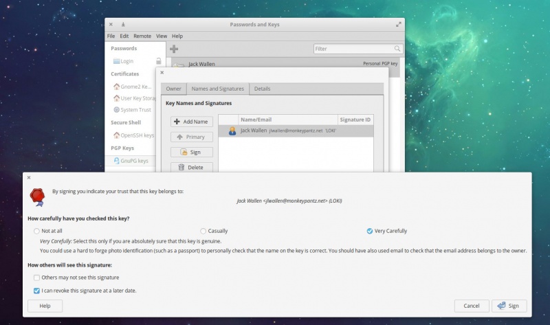 图 3:签名一个密钥表示信任级别。 图 3:签名一个密钥表示信任级别。