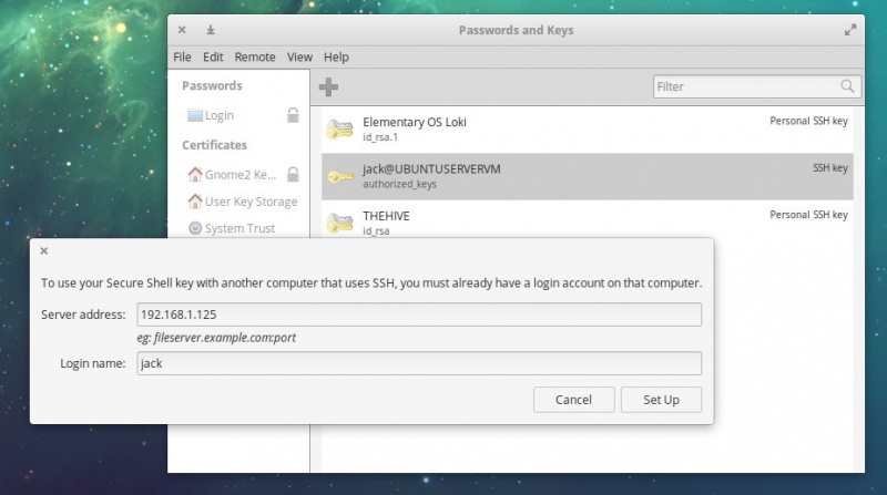 图 4:上传一个 SSH 密钥到远程服务器。 图 4:上传一个 SSH 密钥到远程服务器。
