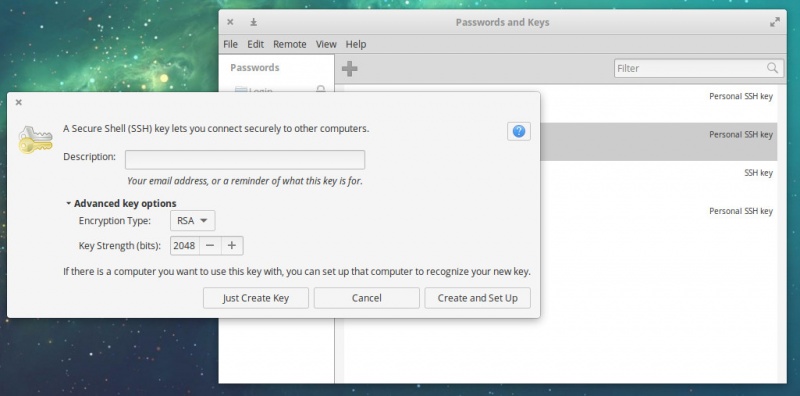 图 5:高级 SSH 密钥选项。 图 5:高级 SSH 密钥选项。