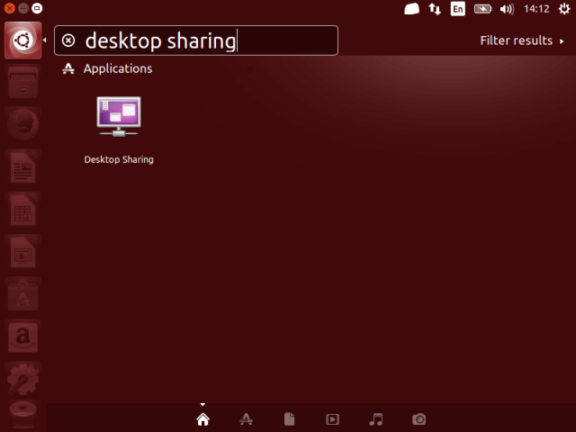 在 Ubuntu 中搜索 Desktop sharing