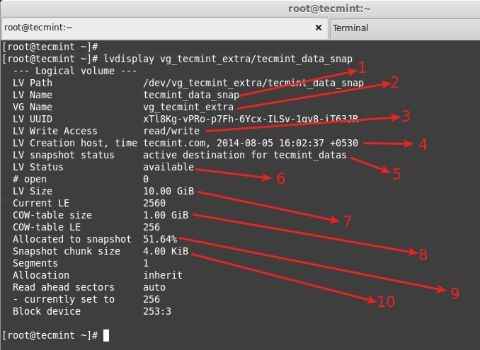 查看快照信息 查看快照信息