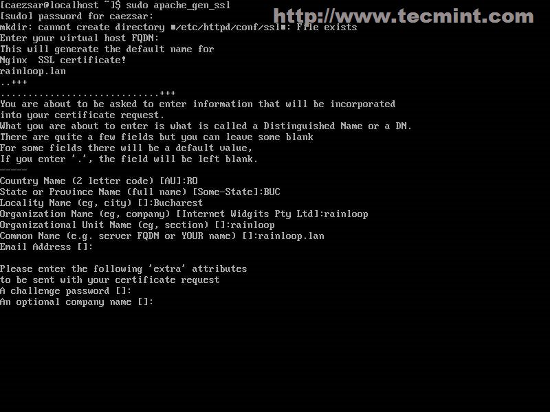 创建SSL证书和密钥 创建SSL证书和密钥