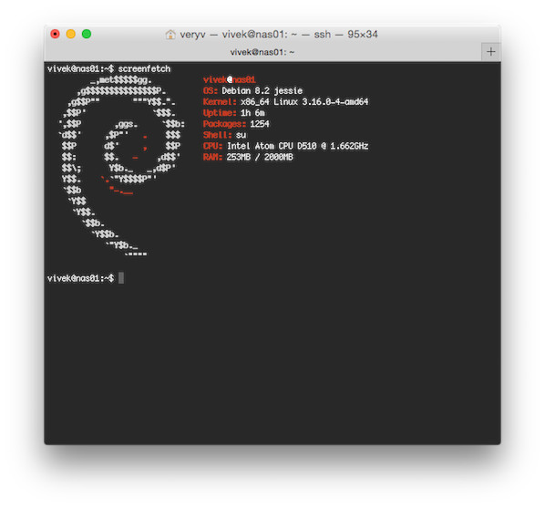 Debian 上的 Screenfetch