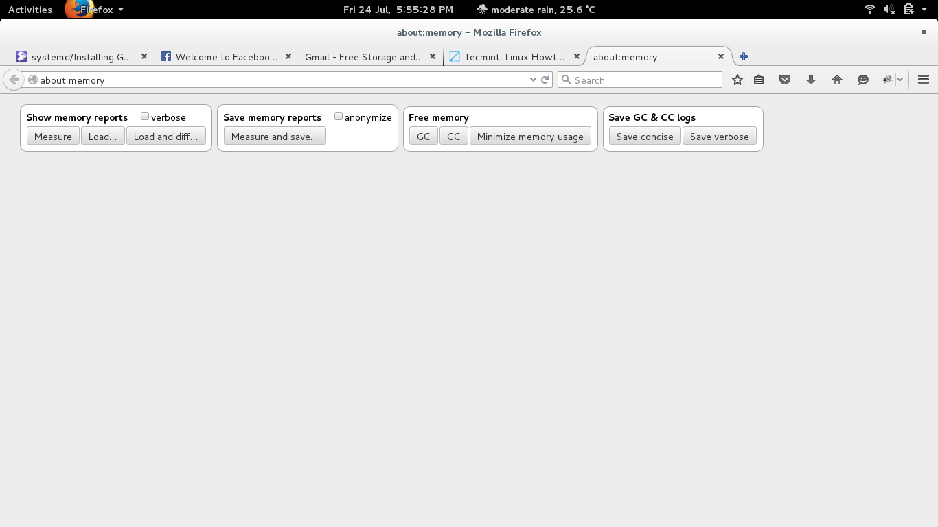 查看 Firefox 内存使用状况