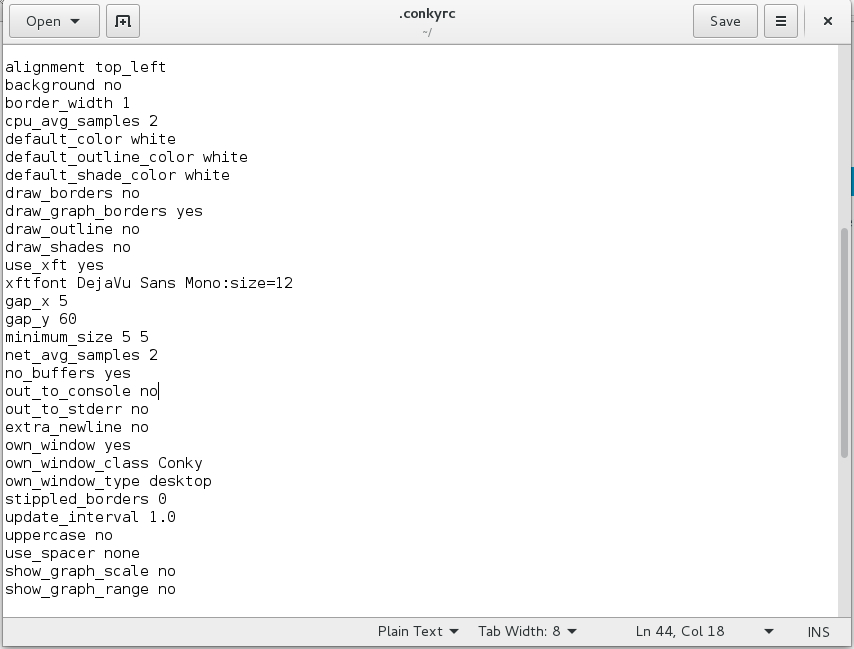Conky 的配置 Conky 的配置