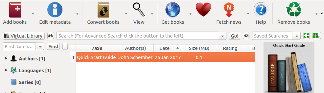 Calibre's interface Calibre's interface