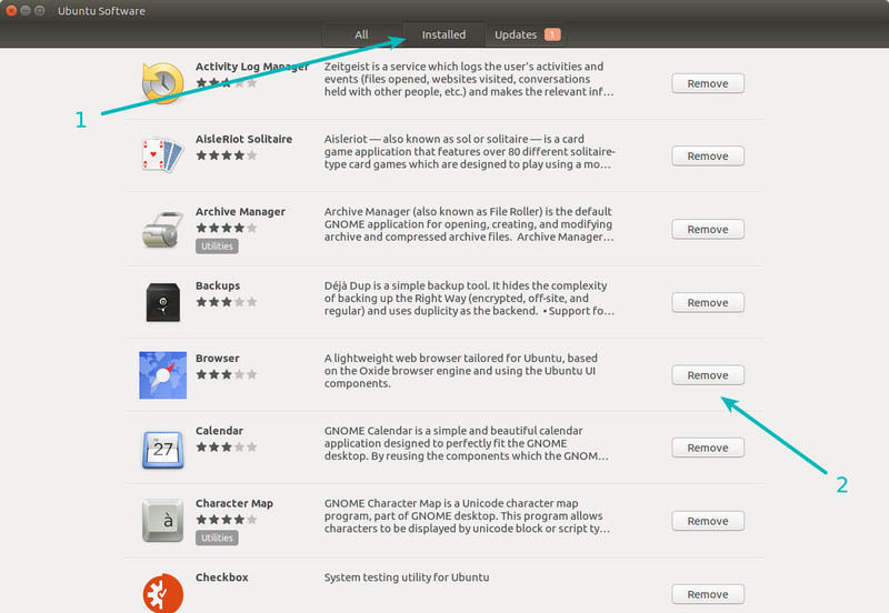 Uninstall software installed in Ubuntu