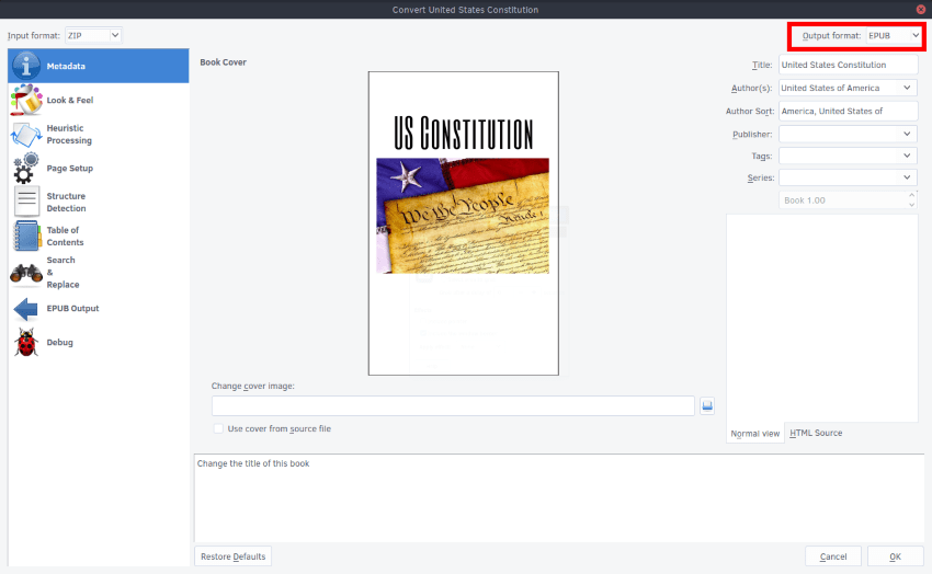 creating ebooks with Calibre in Linux -3