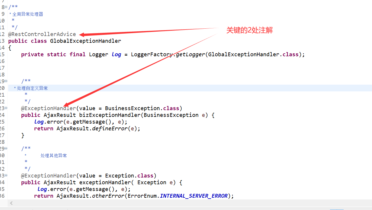全局异常处理类