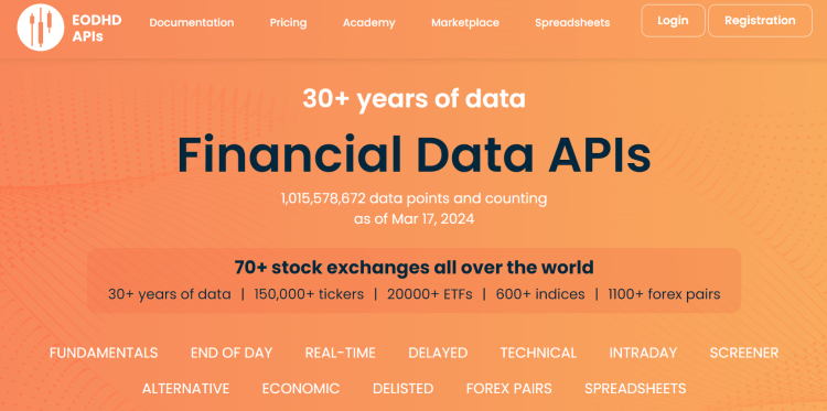 EOD 历史数据 API 主页