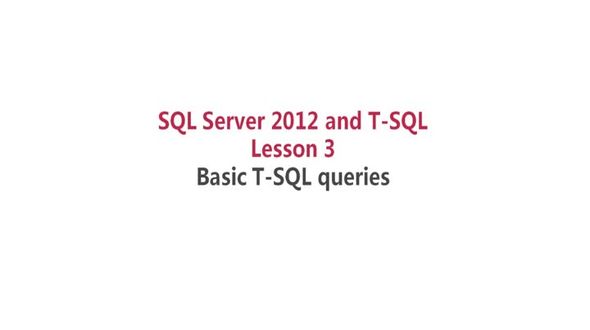 [SQL Server基础]T-SQL简介