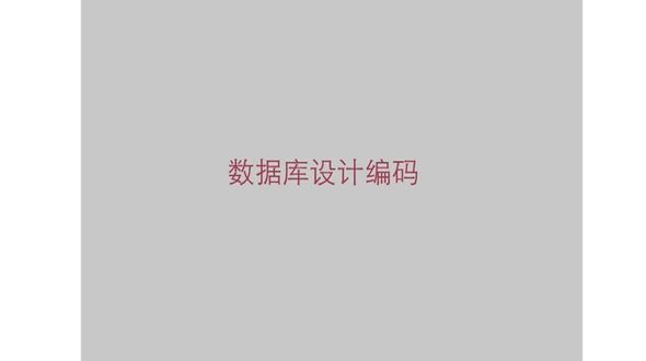数据库设计与编码