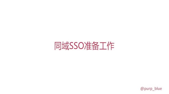 同域SSO准备工作