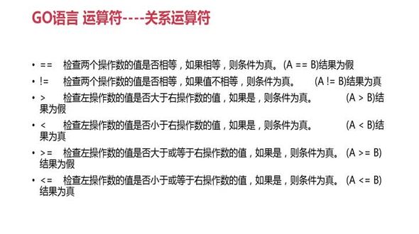 Go运算符--关系运算符