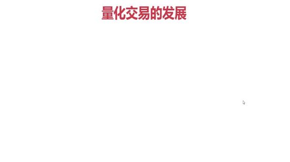 量化交易的发展