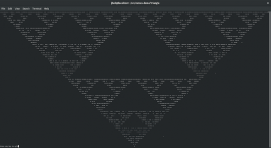 图 1. triangle 程序的输出