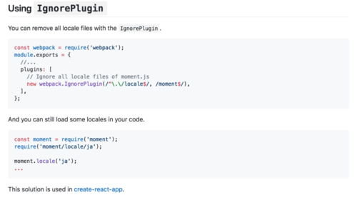 create-react-app下 怎么配置webpack 解决moment.js被全量打包?_慕课猿问