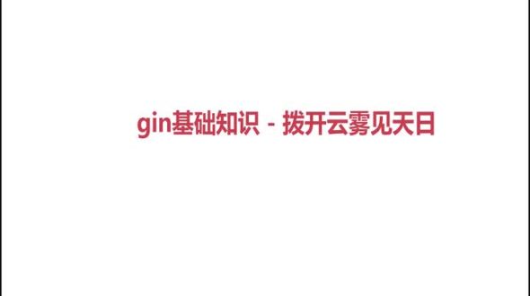 gin基础：快速开始
