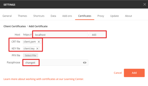 Postman Config key