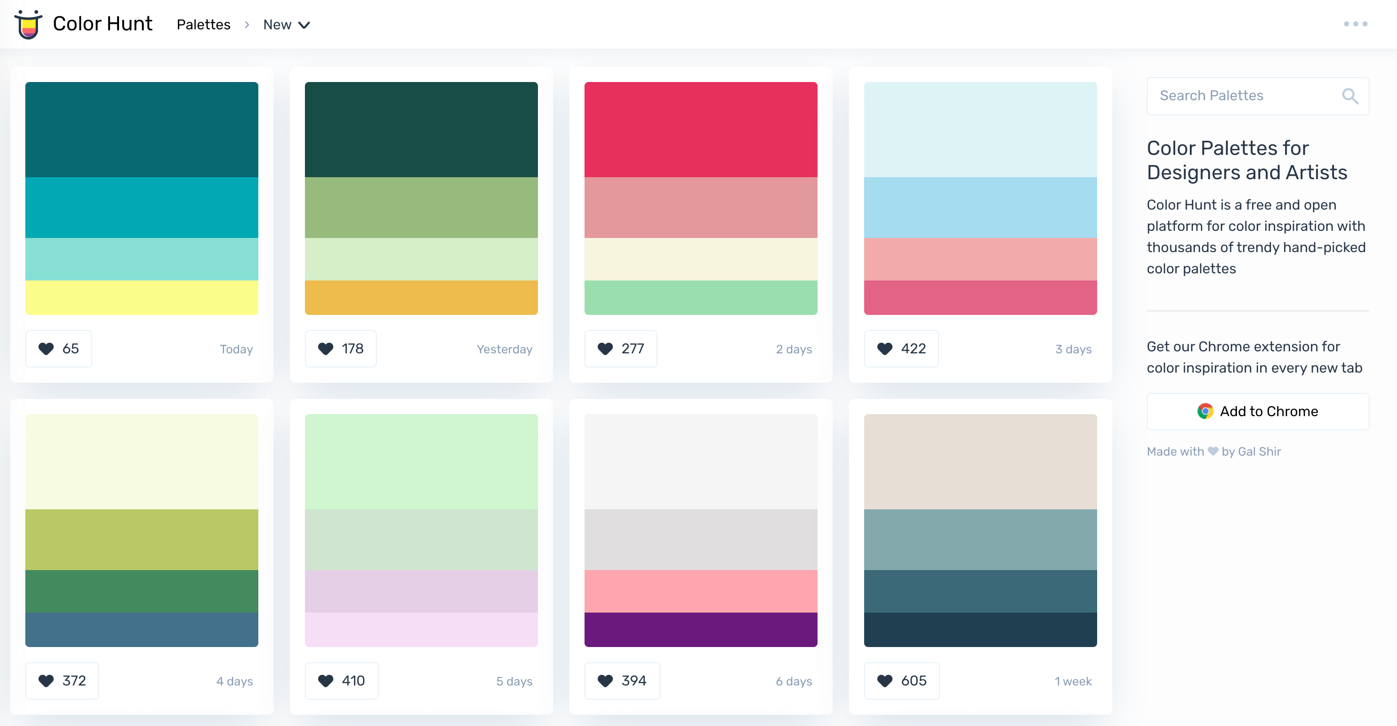 colorhunt漂亮炫酷的配色小程序