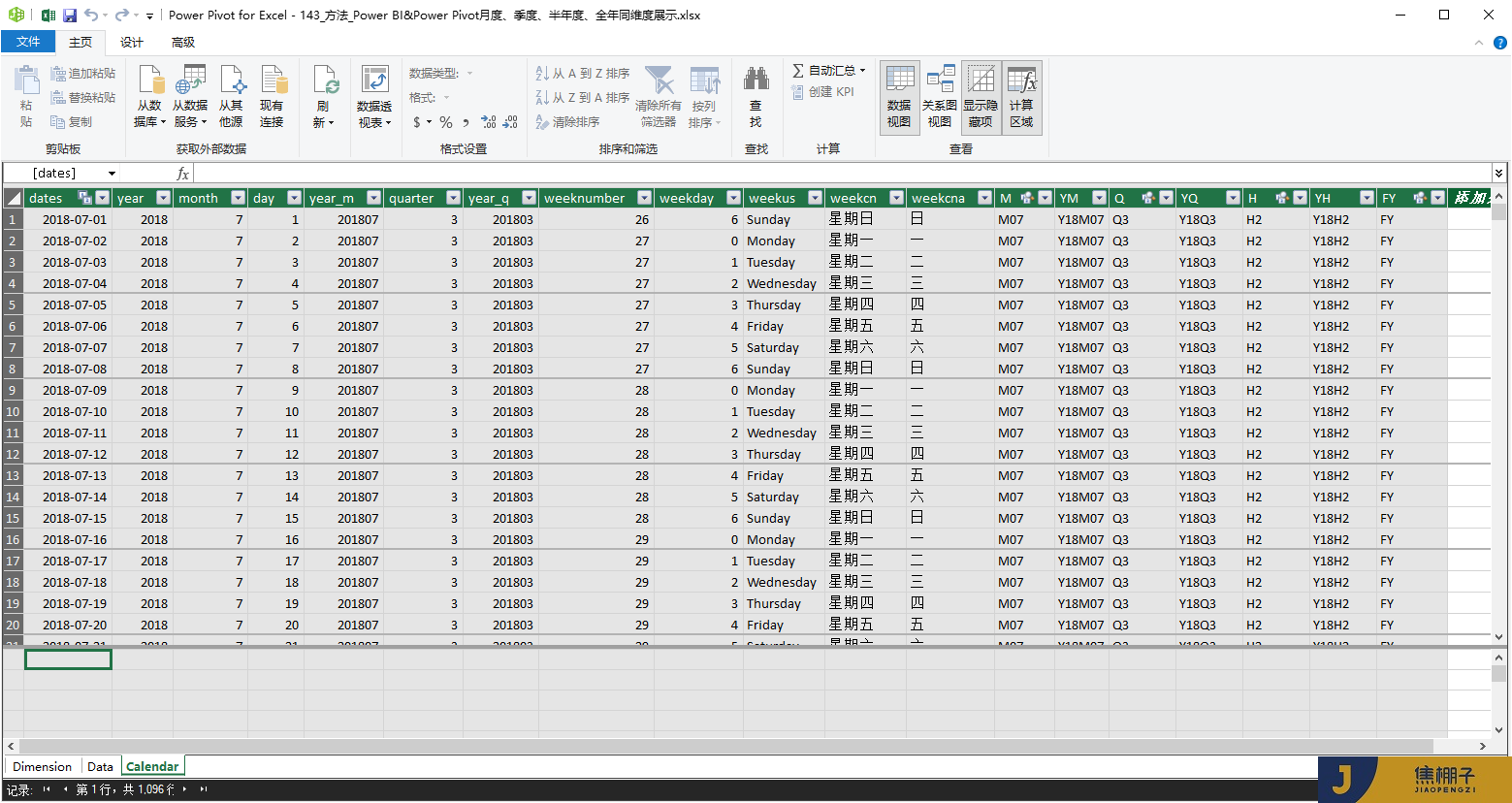 143_Power BI&Power Pivot月度、季度、半年度、全年同维度展示