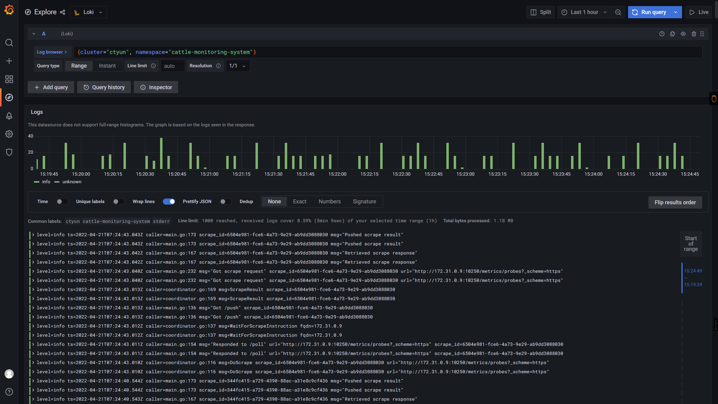 Grafana Explore Logs