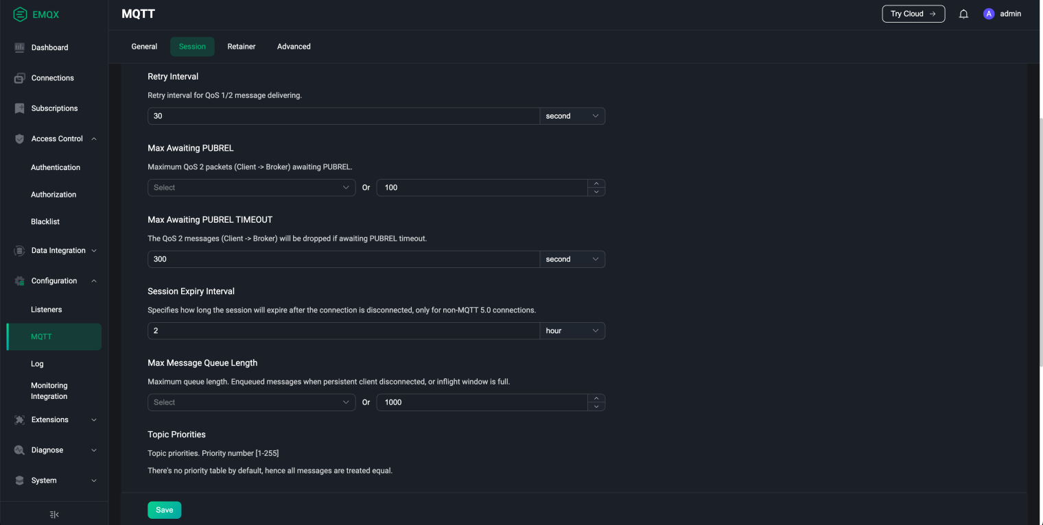 EMQX Dashboard