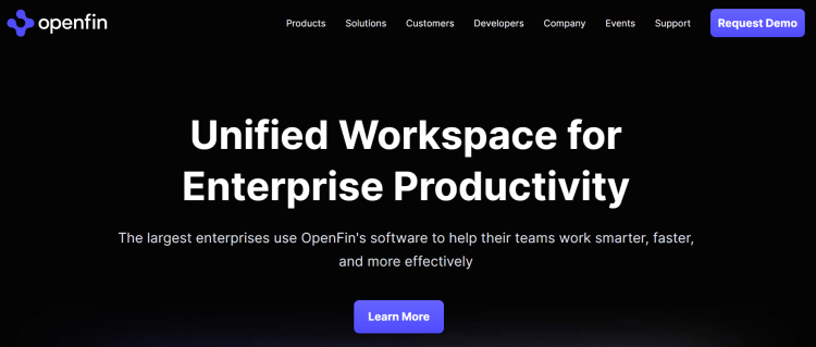 OpenFin API 的主页