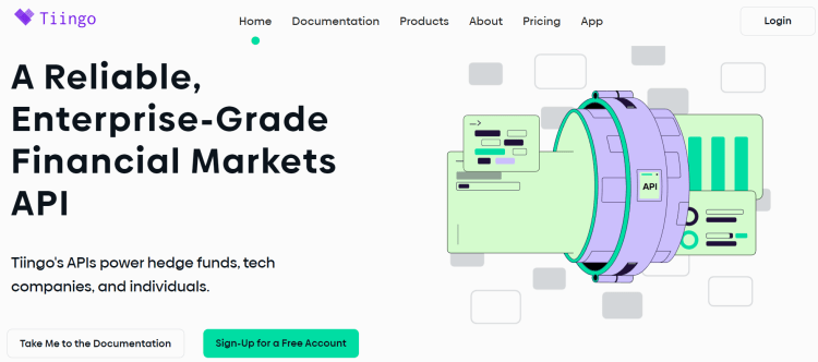Tiingo API 的主页