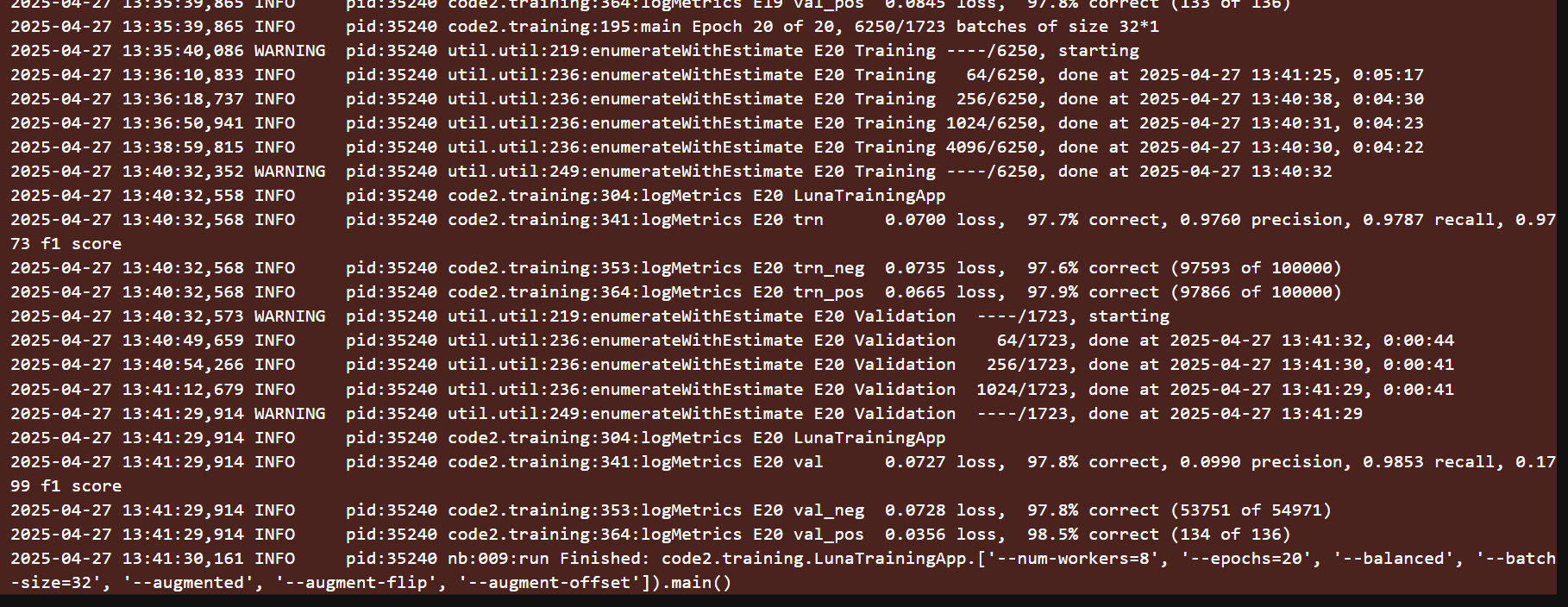 这个是我分类模型的结果数据，日志文件没有显示结果存储到哪个文件夹