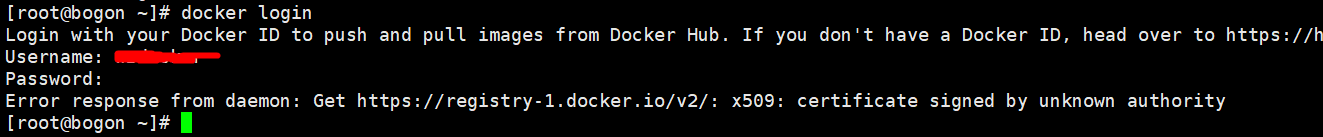 使用docker login也是同样的问题